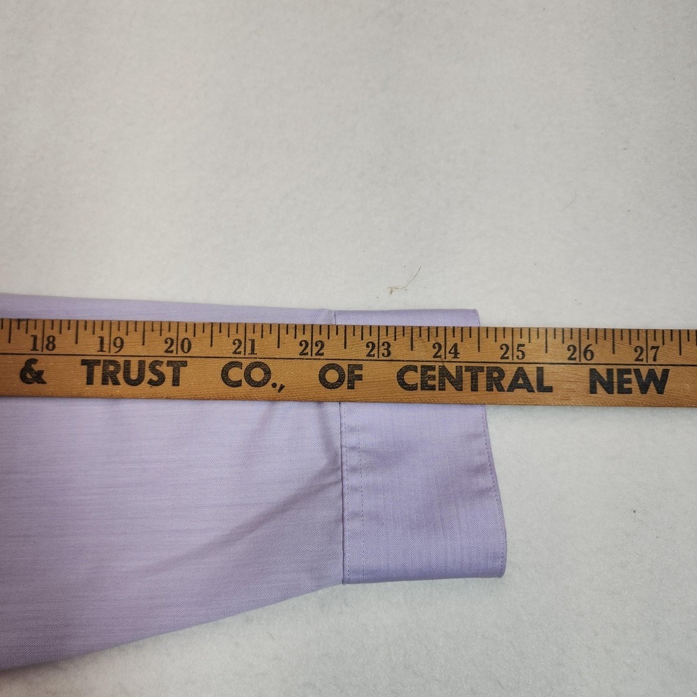 Calvin Klein Mens 15.5 32 33 Purple Herringbone Slim Fit Non Iron Dress Shirt - Picture 10 of 10